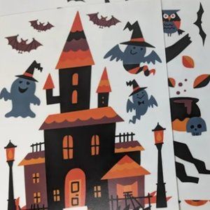 Halloween Cling Window Handmade Decorations Lot 10 sheets by Crabitat Cafe